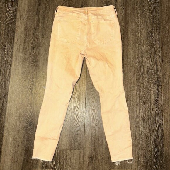 Old Navy Rockstar Super Skinny High Rise Pink Jeans Womens 8 Distressed Raw Hem - Picture 4 of 4
